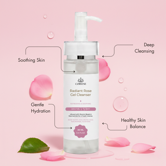 Clear & Glow Duo – AHA+BHA Serum + Rose Petal Gel Cleanser