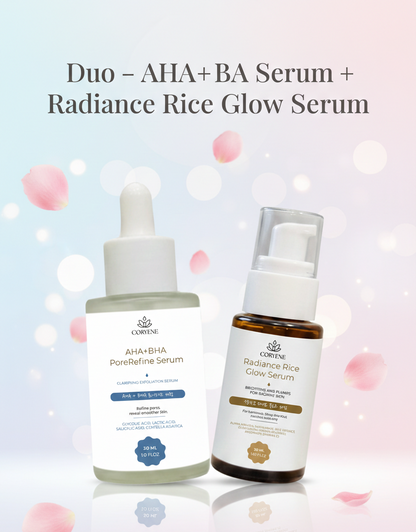 Silk Touch Duo – AHA+BHA Serum + Radiance Rice Glow Serum