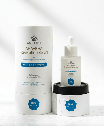 Clear & Glow Duo – AHA+BHA Serum + Rose Petal Gel Cleanser - Coryene